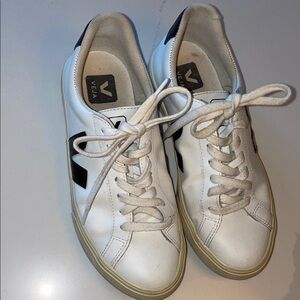 Veja White Sneakers with Black V Detail size 5 womens